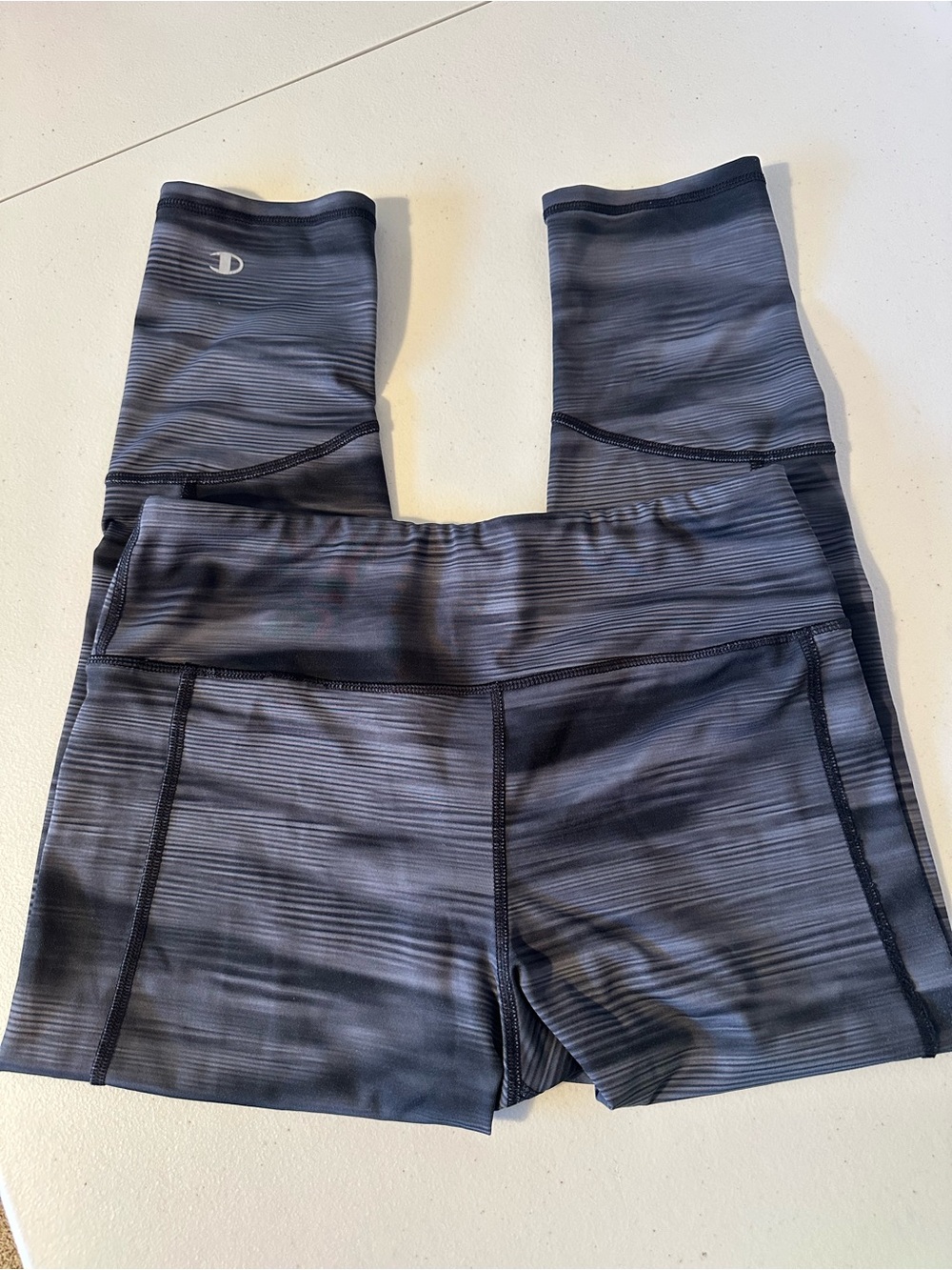 Champion Black & Gray Striped Performance Leggings